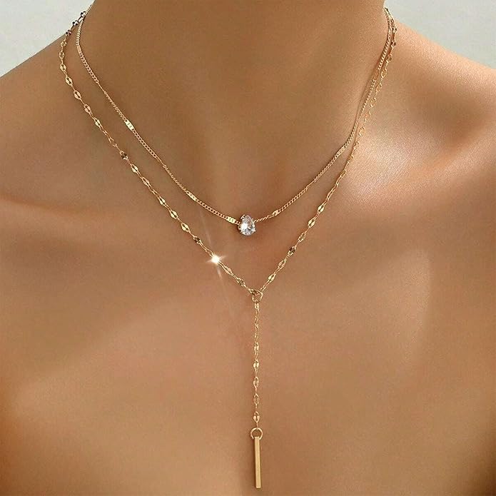 Otxas Lariat Necklace for Women Long Y Shaped Necklaces for Women Drop Necklace Y Shaped Jewelry