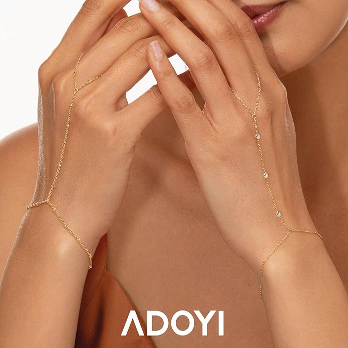 adoyi Gold Bracelets for Women, 14K Gold Plated Stackable Bracelet Stack Set Adjustable Charm Paperclip Chain Cuban Link Layered Waterproof Jewelry Sets Gifts for Womens 6.0/6.8/7.2"