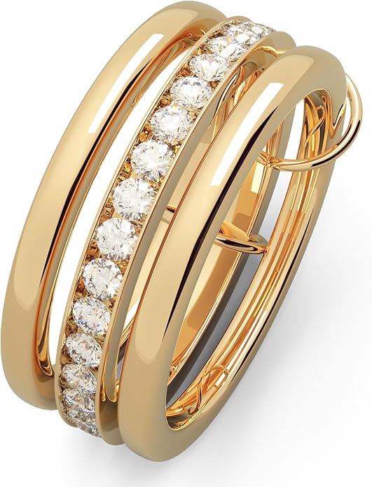 IHOKIT Stackable Rings for Women, 18k Gold Rings for Women Non tarnish, Silver Gold Multi Ring Mixed Metals Stack Rings Set,Jewelry Gift for Women