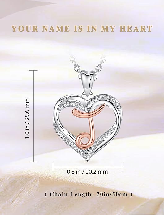 INFUSEU Unique Initial Necklaces for Women Girls Small Heart Letter Jewelry, Meaningful Personalized Gifts