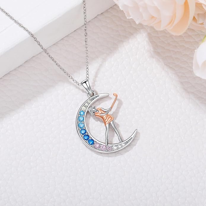 Soccer/Basketball/Gymnastics/Swimming/Ballet/Running/Golf/hockey Necklace 925 Sterling Silver Sport Jewelry Birthday Christmas Gifts for Women