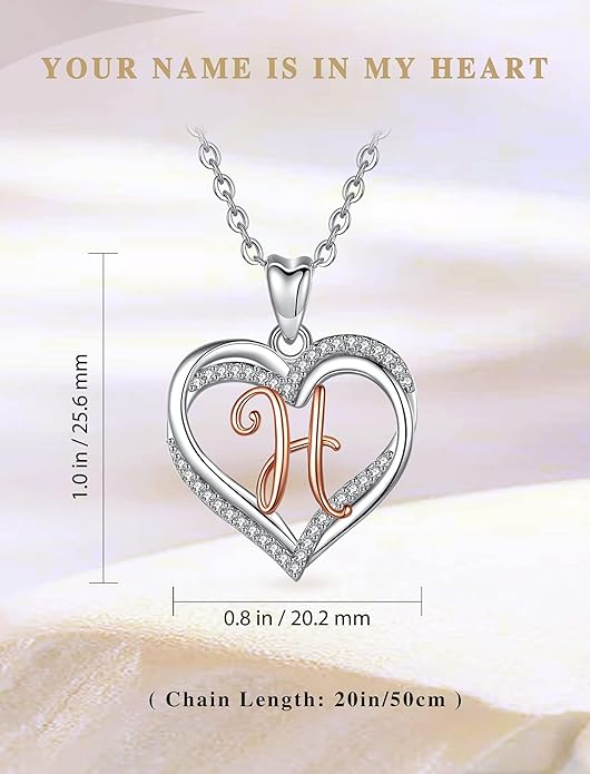 INFUSEU Unique Initial Necklaces for Women Girls Small Heart Letter Jewelry, Meaningful Personalized Gifts