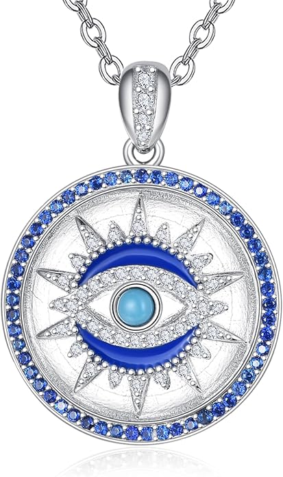 AENEAS Evil Eye Necklace for Women 925 Sterling Silver Necklace Ojo Turco Trendy Jewelry Gifts for Women Wife