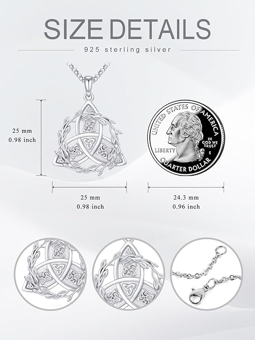Seiyang 925 Sterling Silver Mustard Seed/Cross/Star of David/Triquetra Trinity Knot/Celtic/Claddagh Necklace Christian/Irish Jewelry Gifts for Women Mom Her