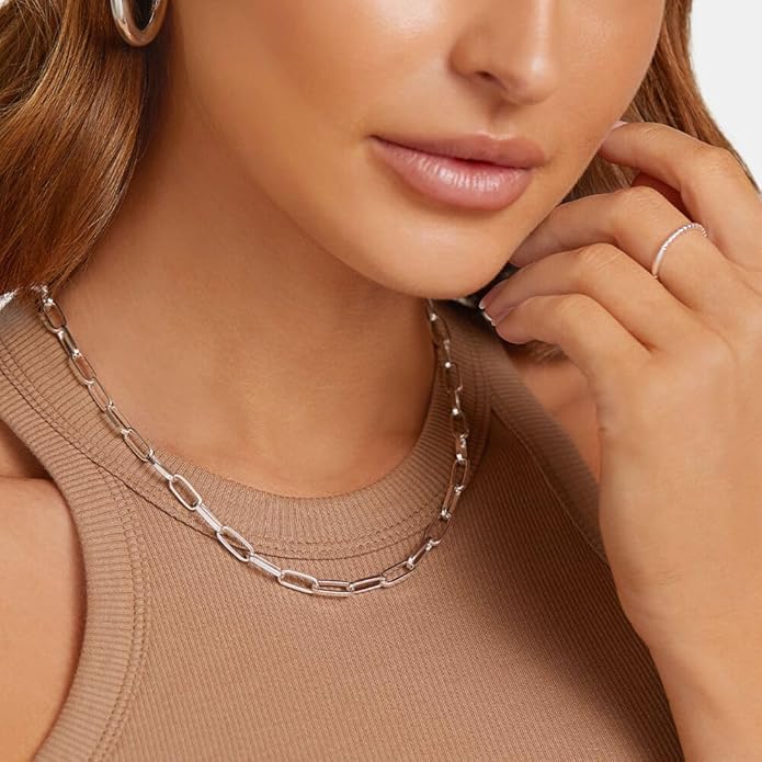 925 Sterling Silver Singapore Chain Lobster Clasp Paperclip Necklace for Women Sparkling Chain 2mm2.5mm3mm4mm5mm Gifts for Her