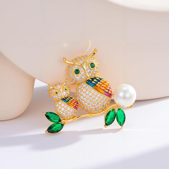 Soumimi Bird Theme Brooch Pin Cute Bird Animal Brooches Accessories Christmas Birthday Gift for Women