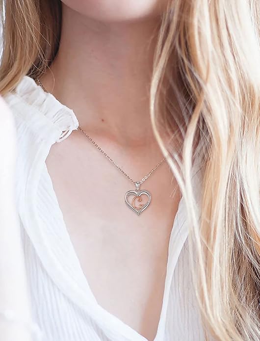 INFUSEU Unique Initial Necklaces for Women Girls Small Heart Letter Jewelry, Meaningful Personalized Gifts