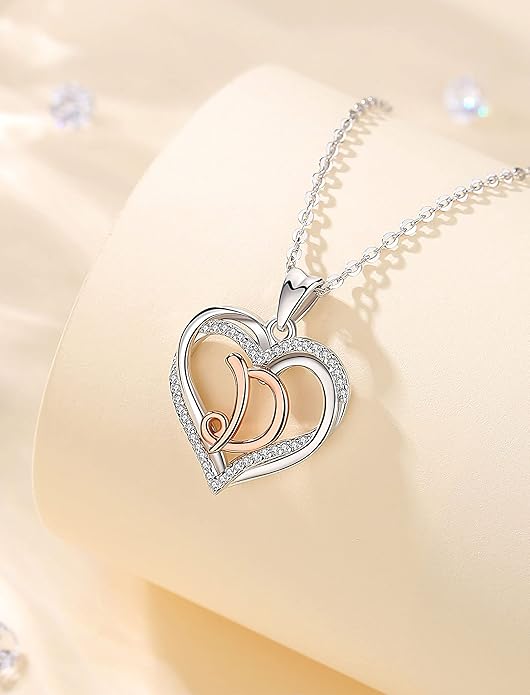 INFUSEU Unique Initial Necklaces for Women Girls Small Heart Letter Jewelry, Meaningful Personalized Gifts