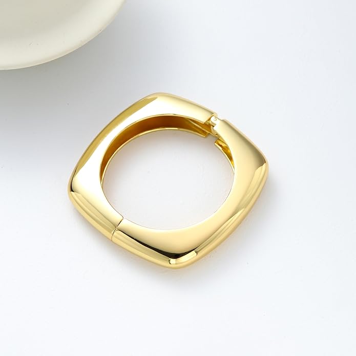 Bangle Bracelets for Women | 14K Gold Plated Trendy Wide Bracelets | Hinged Arm Cuff Bangles Chunky Bracelet for Women