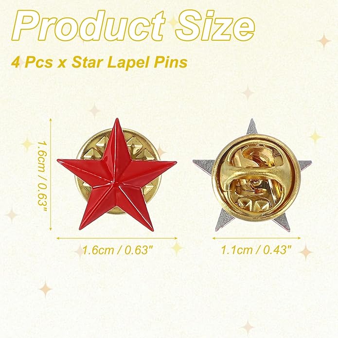 uxcell Star Lapel Pins, Award Pins Star Badge for Men Women Backpacks Hats Jackets Costume Accessories Celebration