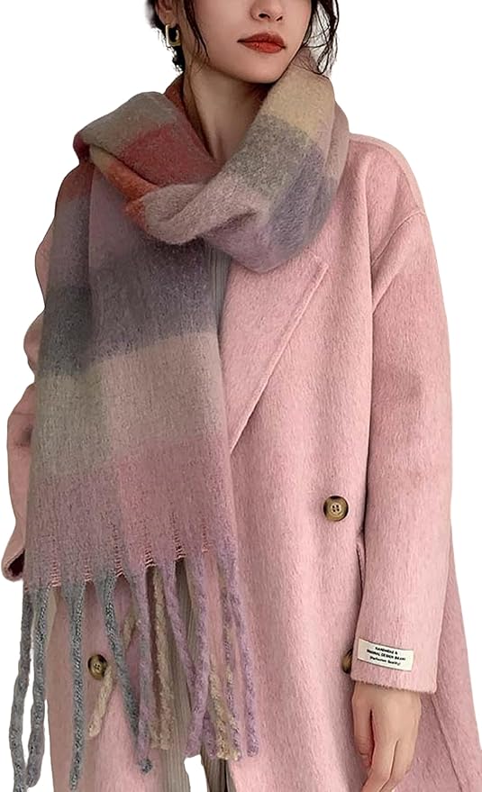 Wander Agio Winter Women Warm Scarf Long Shawl Large Scarves Cold Weather Thick Blanket Scarfs Colorful Plaid