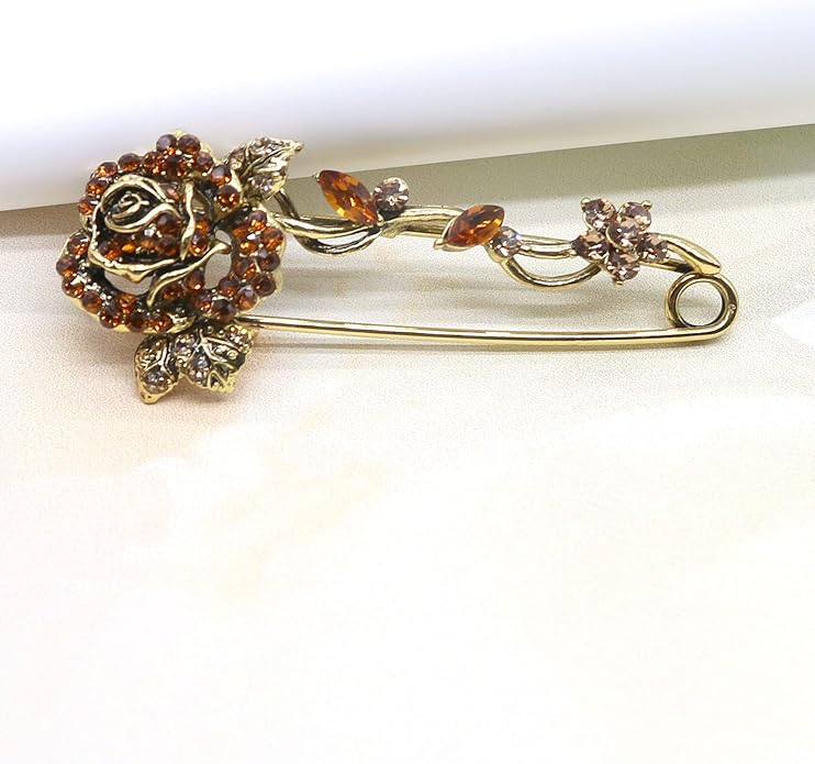 Crystal Pearl Flower Brooches Pins Fashion Beautiful Created Rhinestone Floral Brooch Good Idea for Party Dance Wedding Banquet for Elegant Women Girl