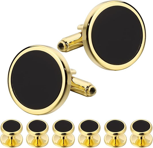 HAWSON Fashion Mother-of-Pearl Tuxedo Shirt Button and Cufflink Set, Specially Designed for Wedding Business