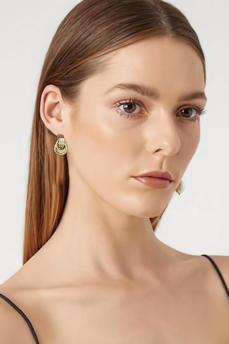 LILIE&WHITE Gold Chain Dangle Earrings - Women's Hypoallergenic Fashion Gift Earrings