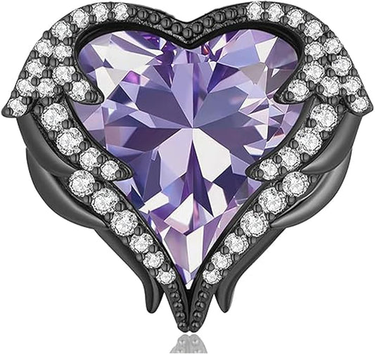Brooches for Women Purple Heart Crystal - Austrian Rhinestone Scarf Brooch Pin Jewelry - Ladies Wedding Bouquet Broach for Birthday, Christmas, Anniversary