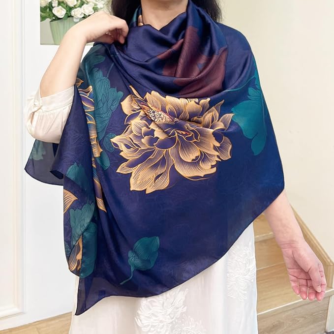 Long Silk Like Scarf Lightweight Satin Scarves Large Sunscreen Shawl Wrap for Women