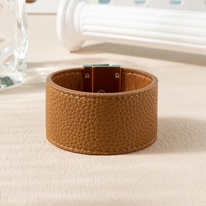 Rantanto Braid Leather Wrap Bracelet Trendy Stackable Crystal Cuff Boho Gold Heart Bracelet Jewelry Gift For Women