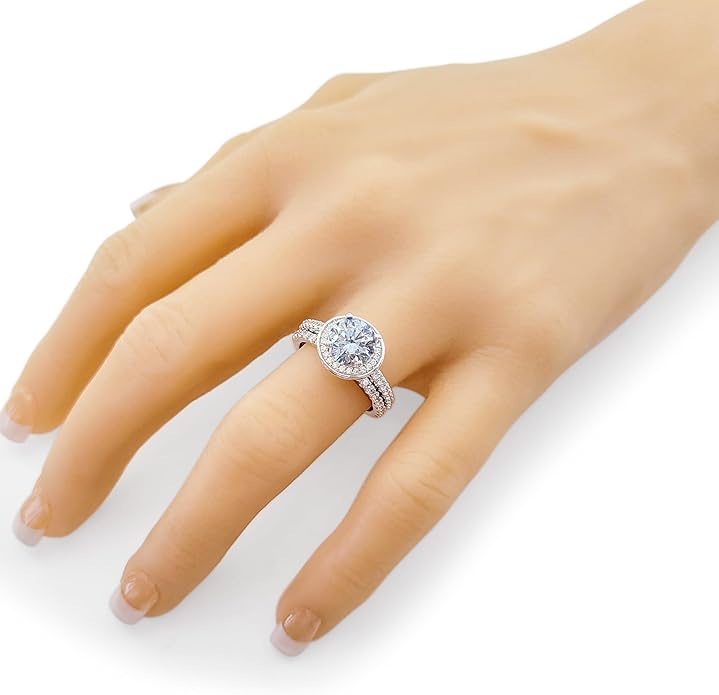 NANA Jewels Sterling Silver Engagement Rings for Women - Choose Simulated Morganite, Citrine, Aquamarine & More