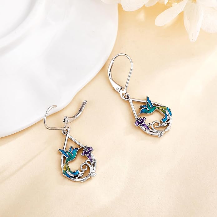 Animal Earrings 925 Sterling Silver Dangle Earrings Leverback Earrings Animal Jewelry for Women