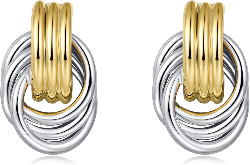 LILIE&WHITE Gold Chain Dangle Earrings - Women's Hypoallergenic Fashion Gift Earrings