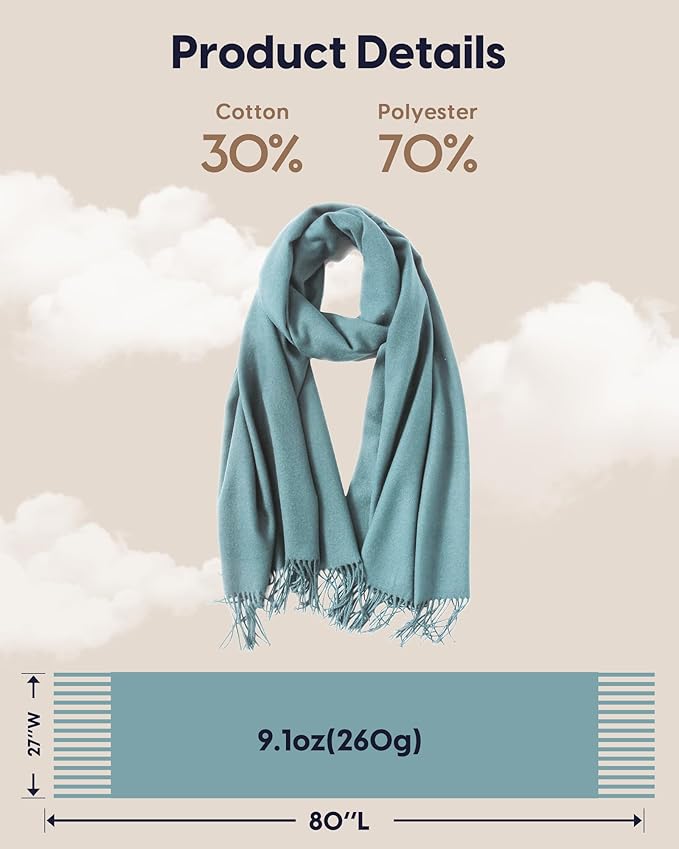 maamgic Women's Winter Scarf Soft Warm Scarf for Women Cozy Shawl Wraps for Women Lightweight Pashmina Style Wrap