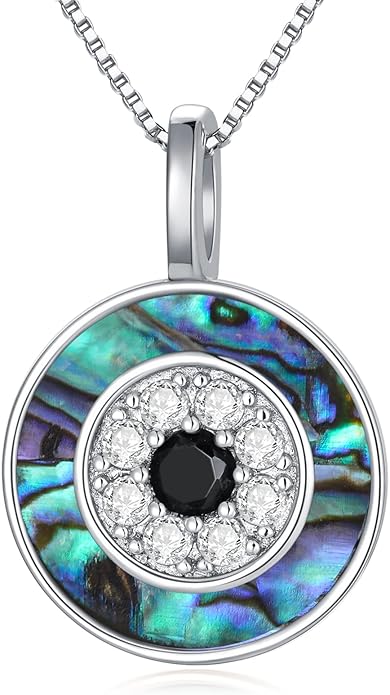 PEIMKO Evil Eye Necklace for Women 925 Sterling Silver Greek Protection Evil Eye Necklaces Jewelry Amulet Gift for Women