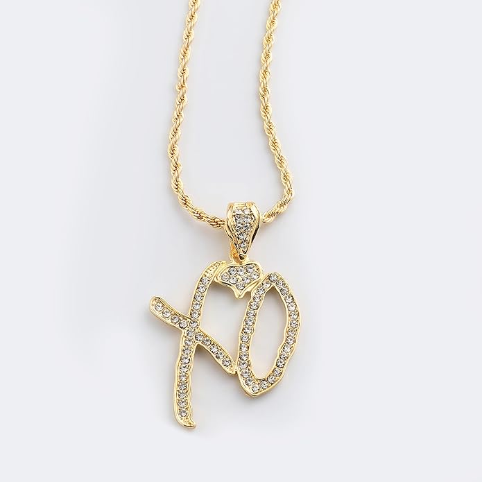 New 2026 Unise High Hip Hop XO Letter Pendant Necklace for Women Men, Iced Out Letter Jewelry Lovers Pendant Fashion Trendy Accessories Creative Gift