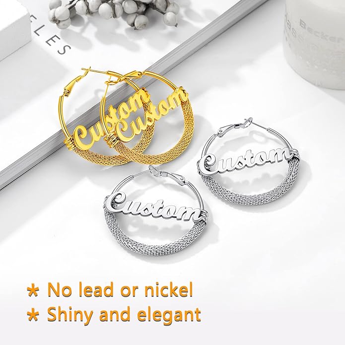PROSTEEL 30/40/60/80/100mm Chunky Hoop Earrings For Women Gold Plated/Black Stainless Steel Hoops Earrings Statement Jewelry