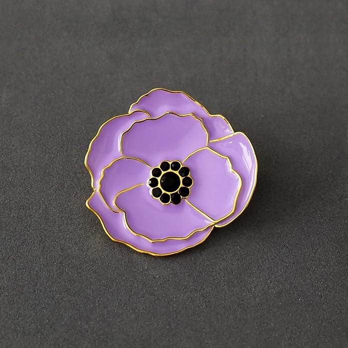 Poppy Flower Brooch - Memorial Day Veterans Day Armistice Day Pins - Remembrance Jewelry Gift Flower Pin for Women Mom Stepmother Grandma