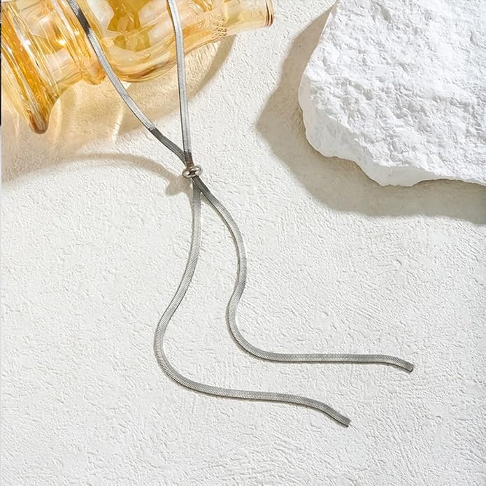 Chunky Gold Choker Necklace for Women,Trendy Silver Statement Necklace Long Snake Chain Drop Necklace,Charm Prom Body Jewelry Accessories Gifts