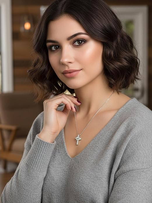 CYW Moissanite Skull Cross/Spider/Raven Necklace for Men Women, Intriguing Design, Really Authentic Solid 925 Sterling Silver with Rhodium Finish, 16"/18"/20" Adjustable, Halloween Jewelry