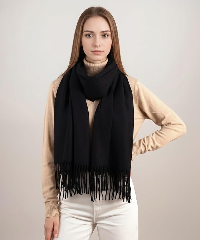 Achillea Warm Cashmere-Feel Winter Scarf – Pashmina Shawl Wrap, Blanket Scarf for Daily Wear, Travel & Cold Weather