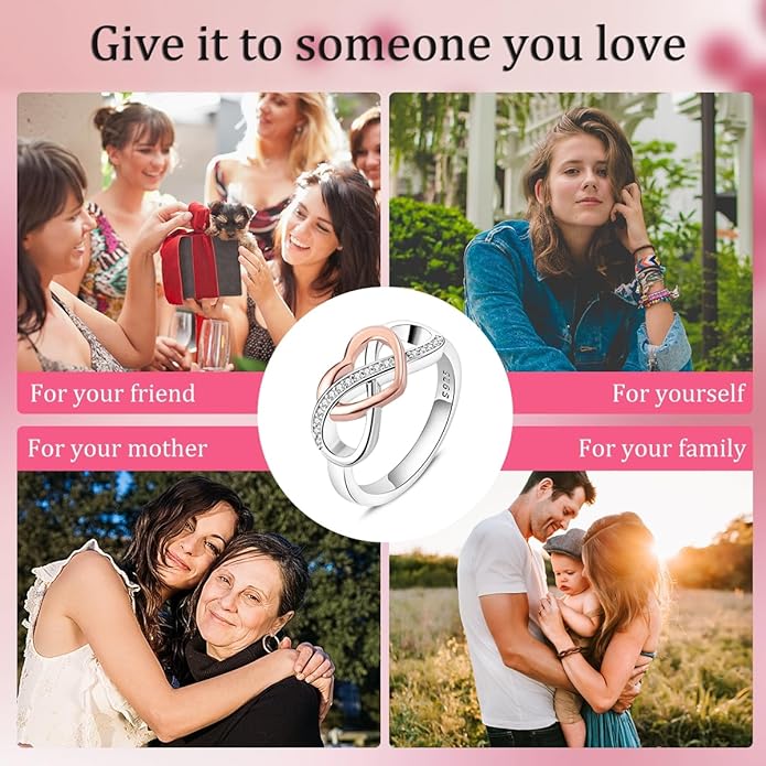 NARMO 925 Sterling Silver Rings for Women Evil Eyes Rings Entwined Line Cubic Zirconia Rings Simple Stackable Finger Rings Engagement Ring Personality Rings Size 6-9