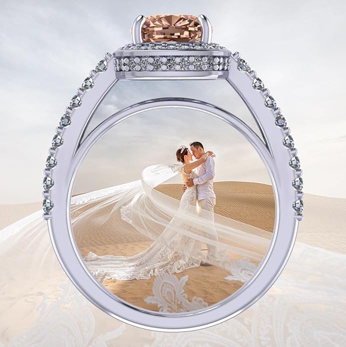 NANA Jewels Sterling Silver Engagement Rings for Women - Choose Simulated Morganite, Citrine, Aquamarine & More