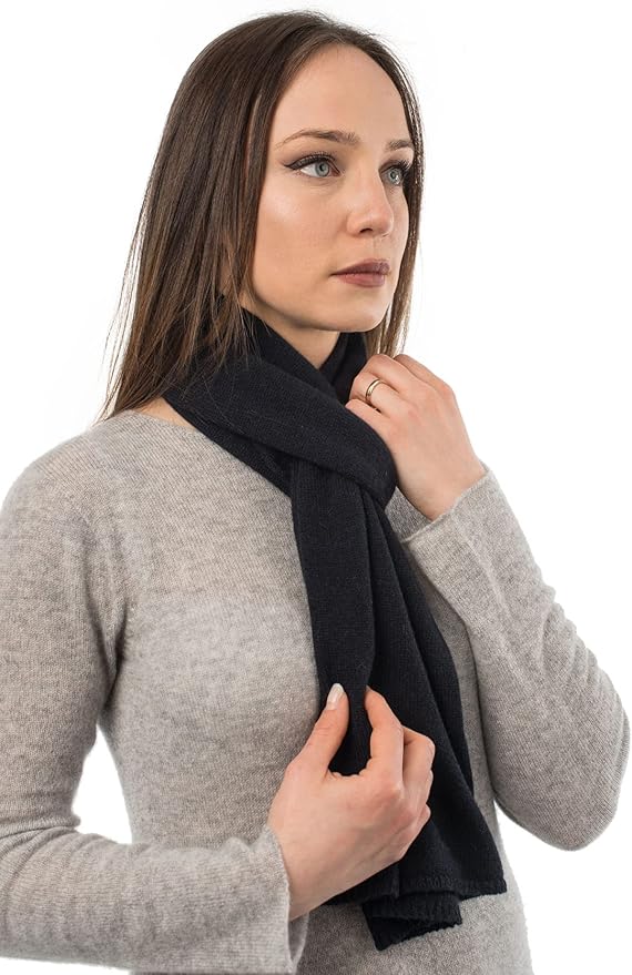 Dalle Piane Cashmere - 100% Cashmere Classic Scarf - Made in Italy - Neck Warmer (12" x 63") - Luxury Gift