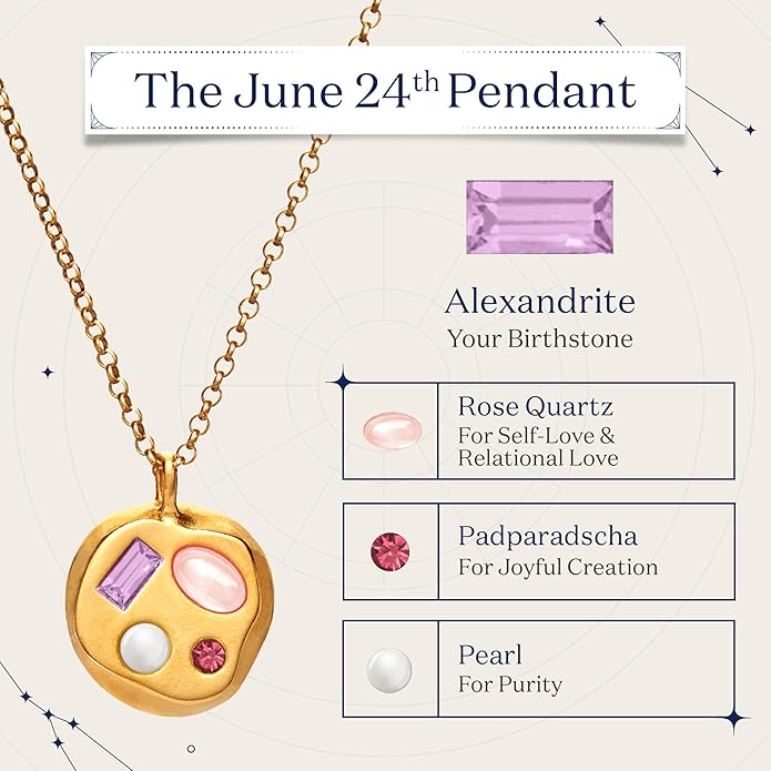 Birthdate 14k Gold Necklace for Women - 16-20in Adjustable 14 Karat Gold Chain with Lobster Clasp - Cadenas de Oro 14k Puro Para Mujer, Ladies Jewelry Birthstone