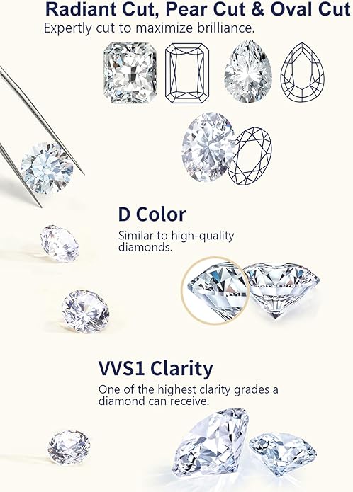 CYW Moissanite/Ruby/Sapphire/Emerald Dainty Pendant Necklace for Women, Novelty Design, Really Authentic Solid 925 Sterling Silver, 16"/18"/20" Adjustable, Birthday Anniversary Valentines Gift