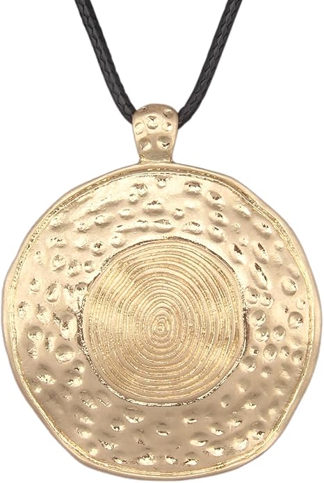 Boho Necklaces for Women Chunky Circle Necklace Layered Boho Circle Leather Choker Necklace Long Vintage Necklaces Bohemian Jewlery Gifts