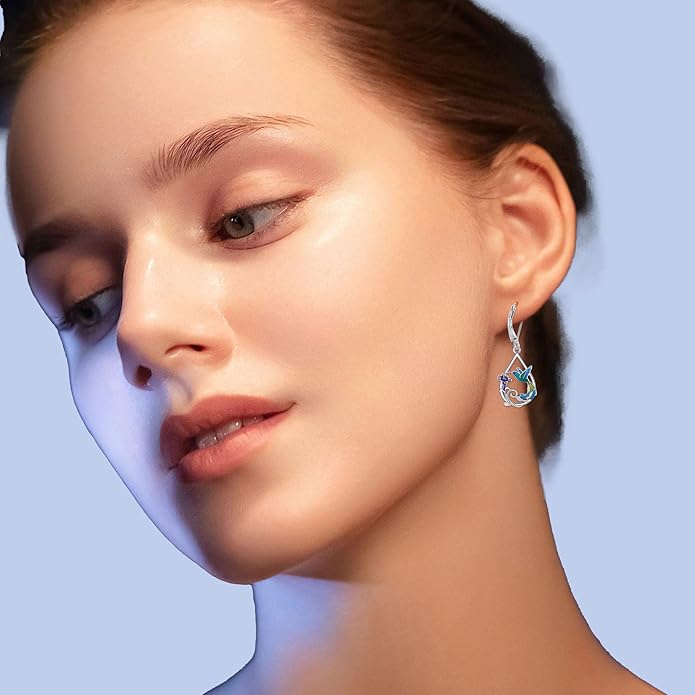 Animal Earrings 925 Sterling Silver Dangle Earrings Leverback Earrings Animal Jewelry for Women