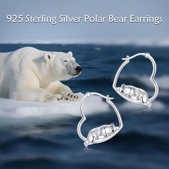 YFN Animal Earrings Sterling Silver Animal Heart Hoop Dangle Earrings Cute Jewelry Gifts for Women