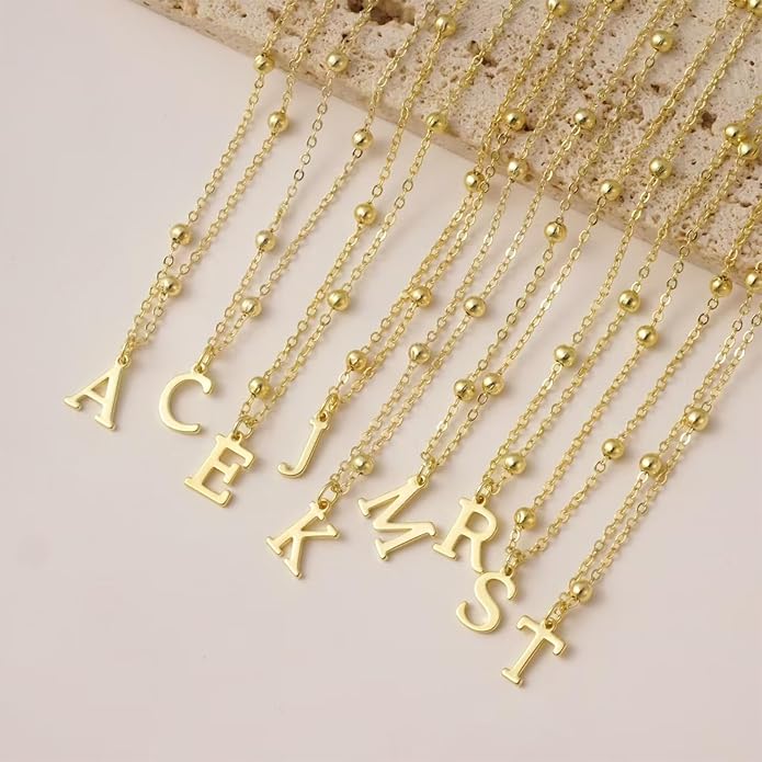 Initial Necklaces for Women, Dainty A-Z Pendant Letter Charm Necklace Personalized Name Necklaces for Women Trendy Jewelry Gift