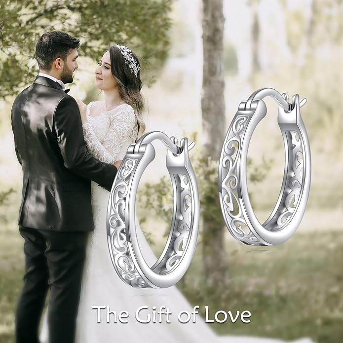 Sterling Silver Hoop Earrings Small Hoop Sun/Leaf/Triangle Huggie Earrings for Women Hypoallergenic