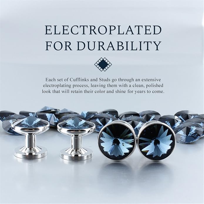 HAWSON Cufflinks for Men with 4/6 pcs Shirt Studs Set, Gift Box Packed, Mens Jewelry or Accessories for Wedding, Party, Anniversary, Birthday