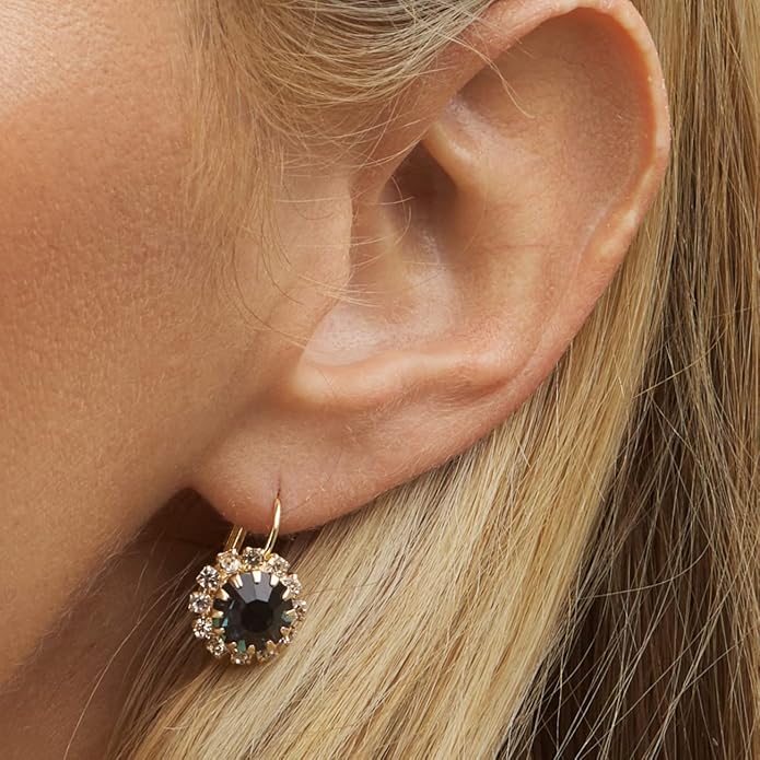 Brazel 18K Gold Plated Crystal Flower Earrings for Women