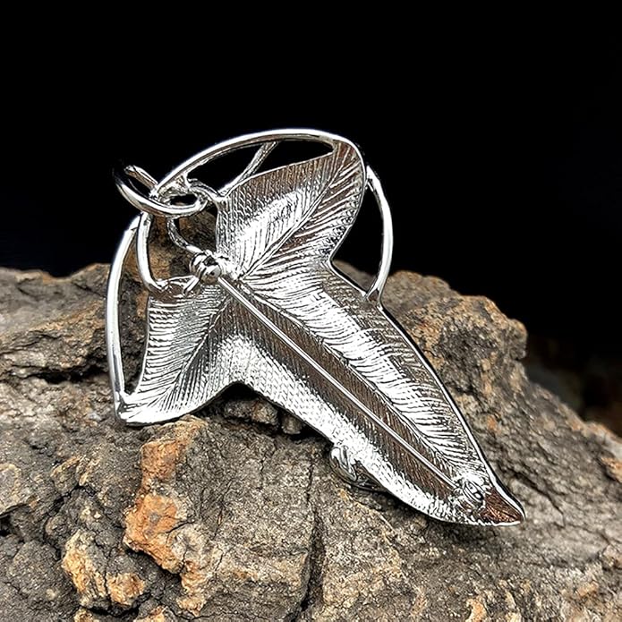Bahamut Elegant Elven Green Tree Leaf Enamel Pins Brooch for Women Men Suit Pendant Necklace,Cloak Clasp Brooches Cosplay Jewelry