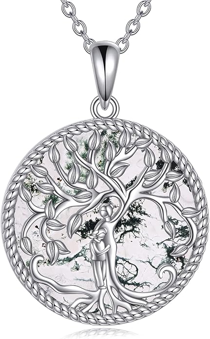 TIGER RIDER Tree of Life Necklace Sterling Silver Family Tree Pendant Jewelry for Mother Grandmother