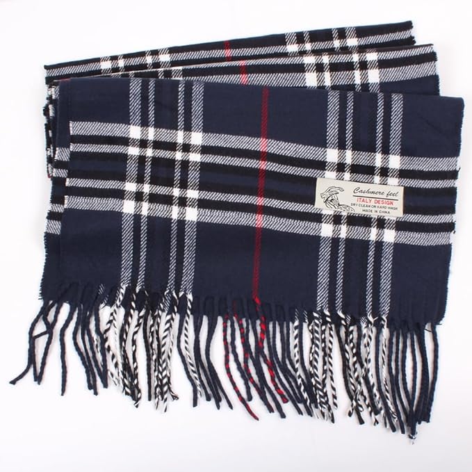 TZ Promise Tartan Plaid Cashmere Feel Classic Soft Luxurious Winter Scarf For Men Women
