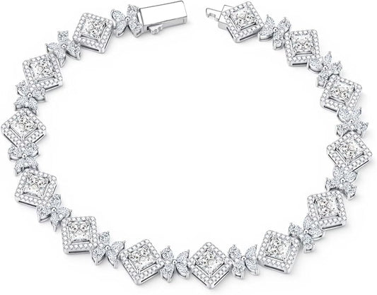Iefil Tennis Bracelets for Women - 925 Sterling Silver Birthstone Tennis Bracelet, Anniversary Birthday Gifts, Birthstone Jewelry for Women Wife Mom Daughter