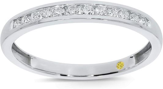 Lab Grown Diamond Wedding Rings for Women | 10K Yellow, White and Rose Gold Certified 1/6-1/2 Carat Channel Set Diamond Anniversary Bands and Wedding Bands for Her
