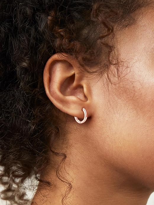 Silvora 925 Sterling Silver Small Hoop Earrings for Women Huggie Earrings Hypoallergenic Cartilage Earrings Tiny Hoops 6mm/8mm/10mm/12mm/14mm/16mm/18mm/20mm